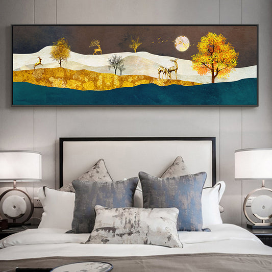 Modern Crystal Glass Painting - 24x48 Inches - Golden Frame - Crystal & Glass Work