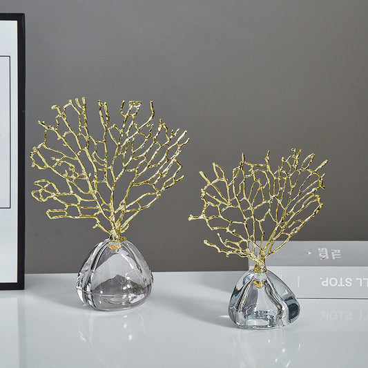 Metal Stems With Crystal Base Showpiece For Home Decor