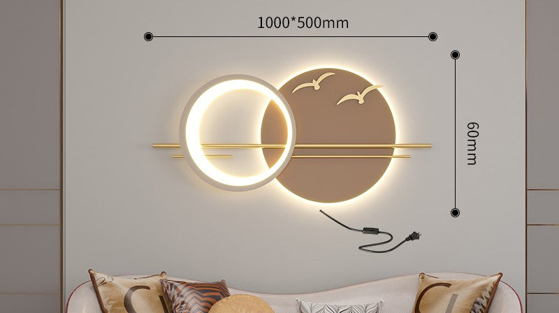 LED Modern Circular Wall Art With Birds