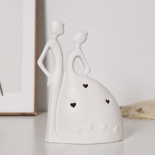 The Common Thread of Love - Ceramic Table Showpiece [ WHITE ]