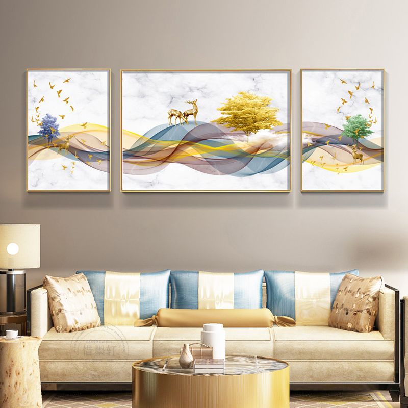 Modern Crystal Painting Set with Metal Framing - Golden Frame, Crystal & Glass Work [Set of 3 ] (Copy)