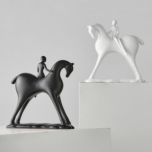 Lady On Horse Table Showpiece - Pack of 2