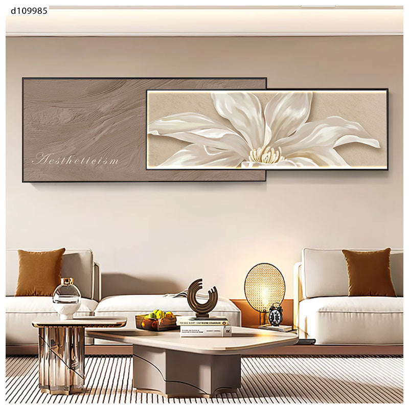 Floral Harmony Modern Crystal Glass Painting [ 72 x 22 Inches ]