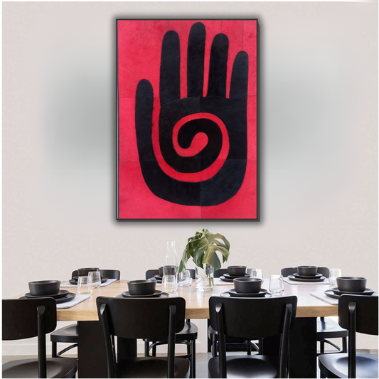 Scarlet Swirl Leather Wall Decor [ 20x30 Inches]
