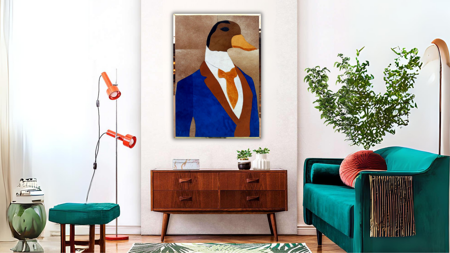Sir Quacks-a-Lot Leather Wall Decor [30 x 20 Inches]