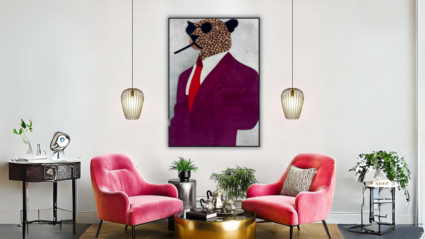 The Aristo-Cat Leather Wall Decor [30 x 20 Inches]