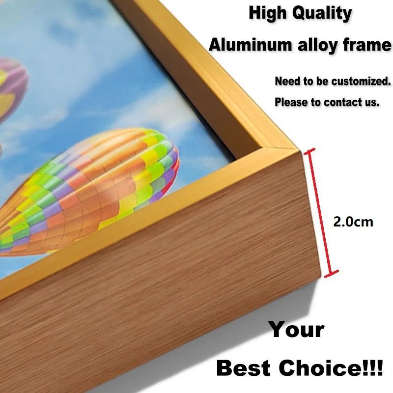 Modern Crystal Painting Set with Metal Framing - Golden Frame, Crystal & Glass Work - LED Light