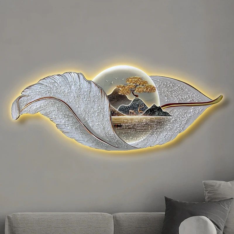 Modern Crystal Wall Art  For Wall Decor With LED Light