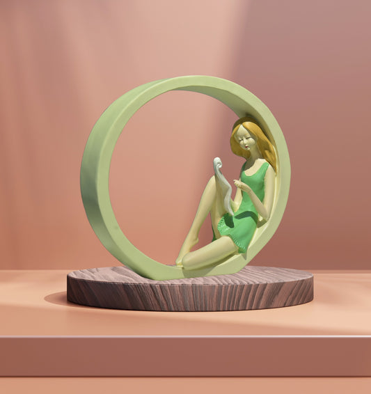 Girl In a Circular Frame