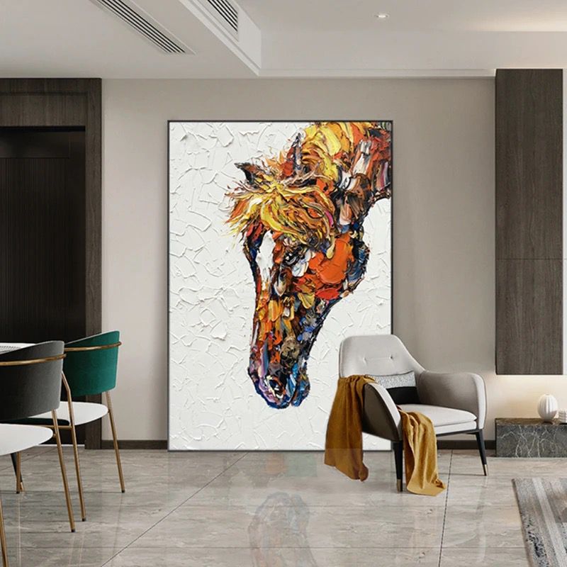 The Jumping Stallion 100% Hand Painted Wall Painting