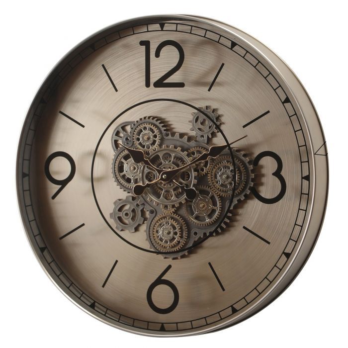 Pulse of Time Luxury Designer Wall Clock With Moving Gear Mechanism (Steel Body)