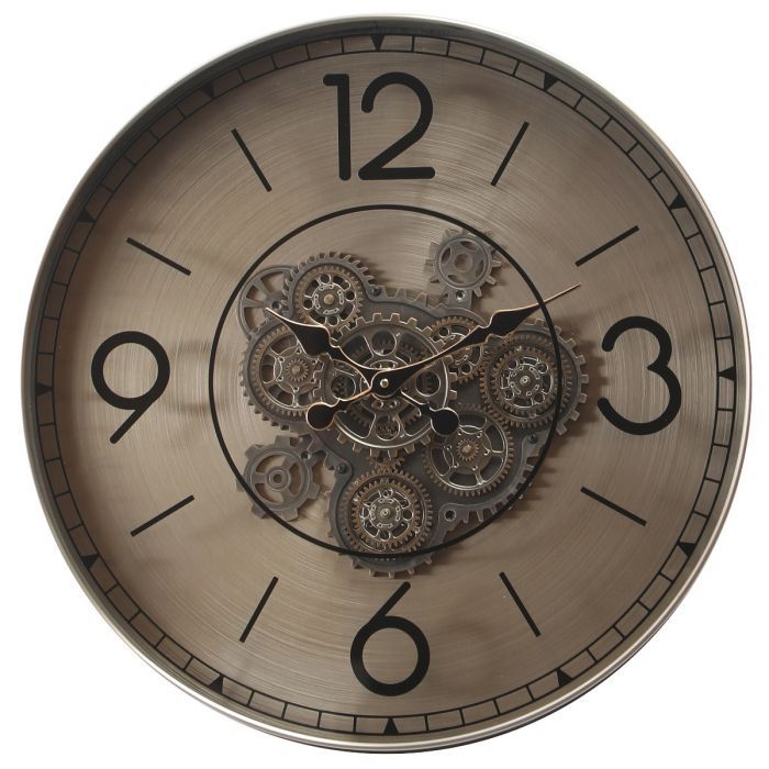 Pulse of Time Luxury Designer Wall Clock With Moving Gear Mechanism (Steel Body)