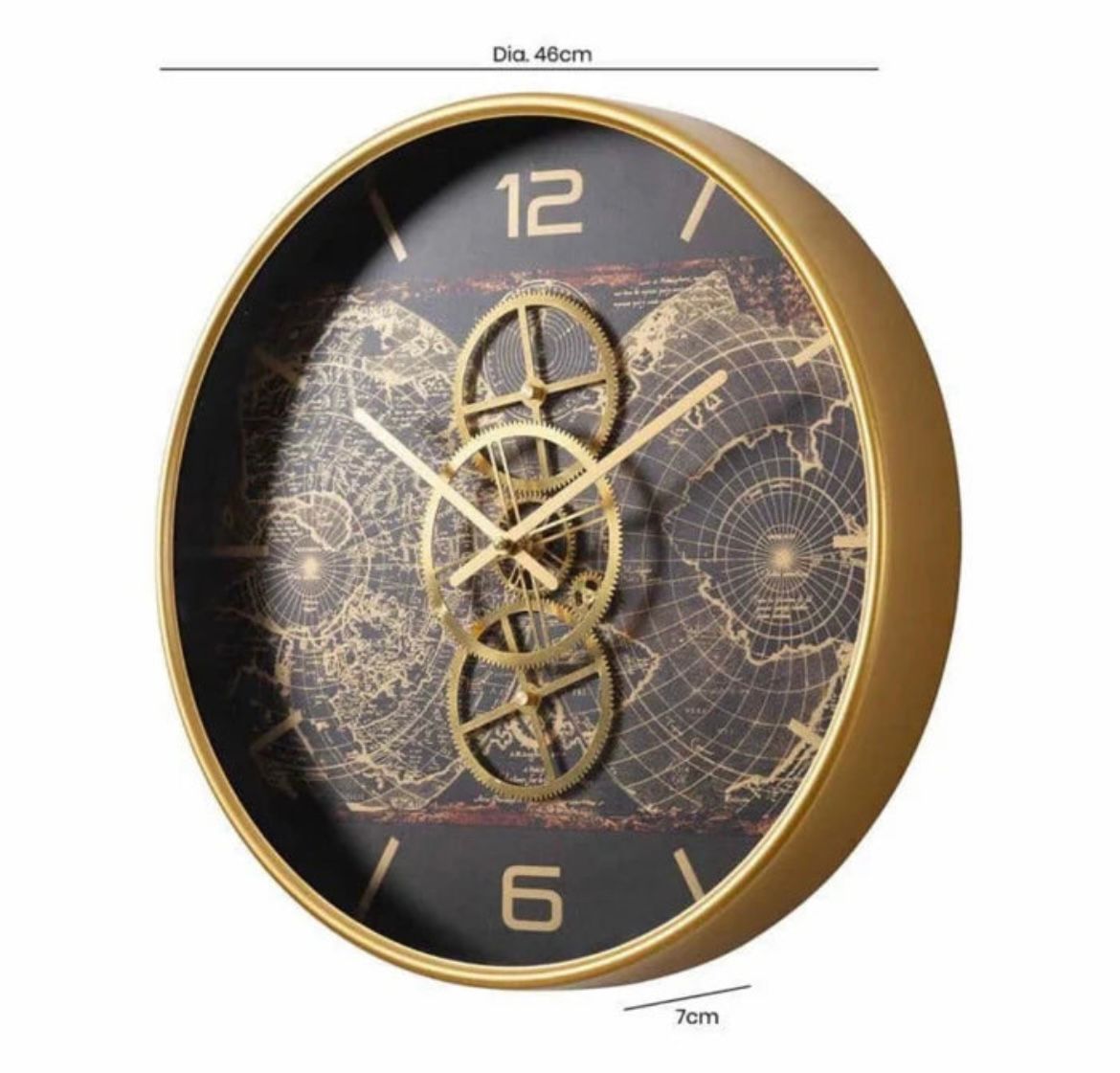 Opulence Tick Tock Luxury Wall Clock With Moving Gear Mechanism (Steel Body)