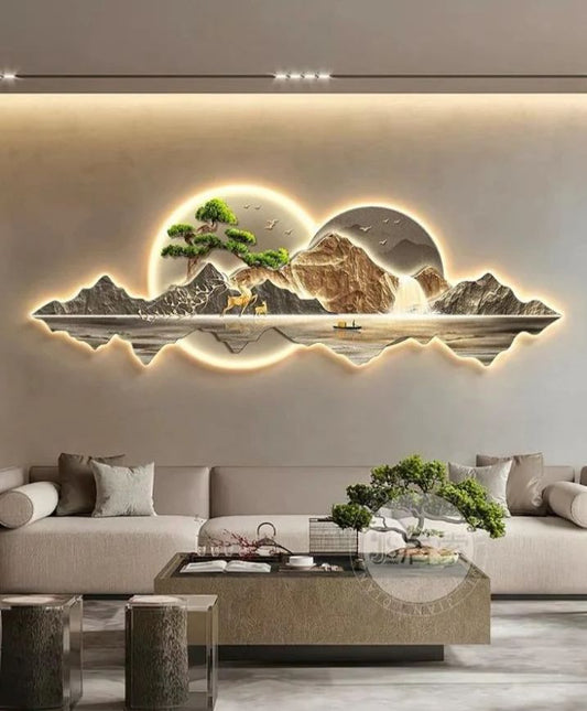 Modern Crystal Wall Art  For Wall Decor With LED Light