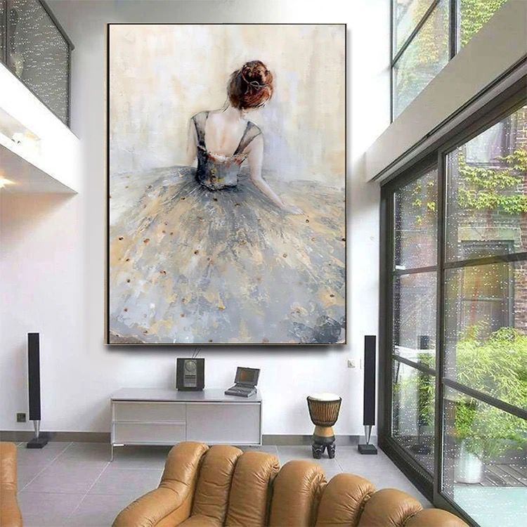 Lady in Gown 100% Handpainted Wall Painting