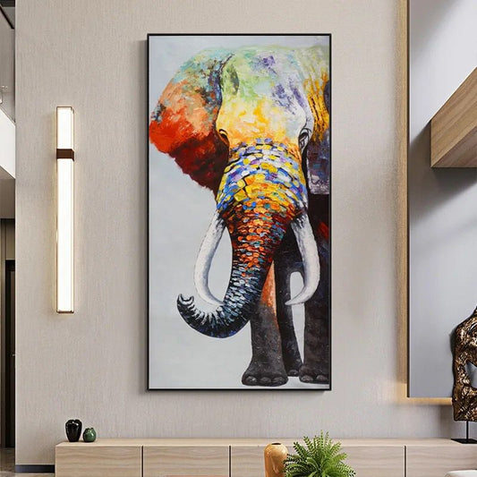 Colorful Elephant  100% Handpainted Wall Painting (Copy)