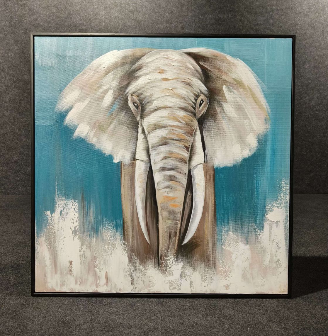 Running Elephant 100% Handpainted Wall Painting