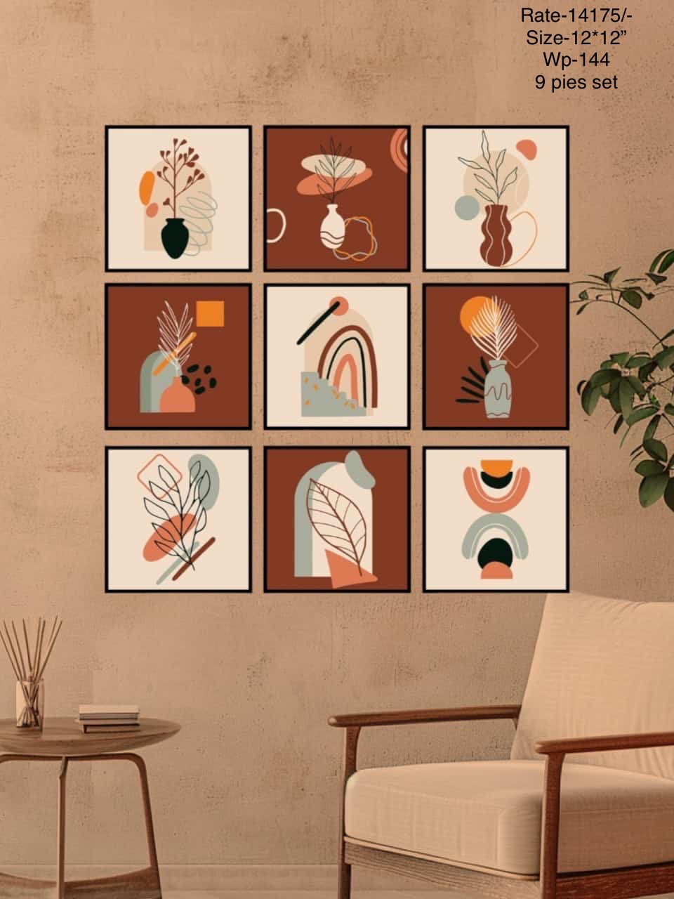 Abstract Shapes Illustrations Modern Art Minimal Boho Relax/Calm " 9 - Pieces