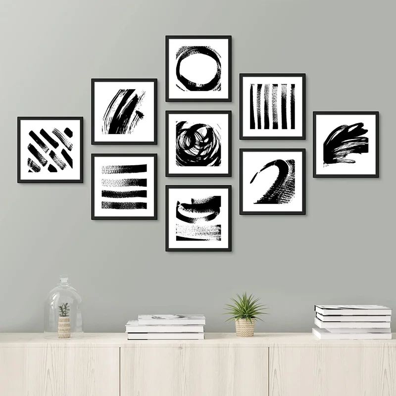 Abstract Shapes Illustrations Modern Art Minimal Boho Relax/Calm " 9 - Pieces