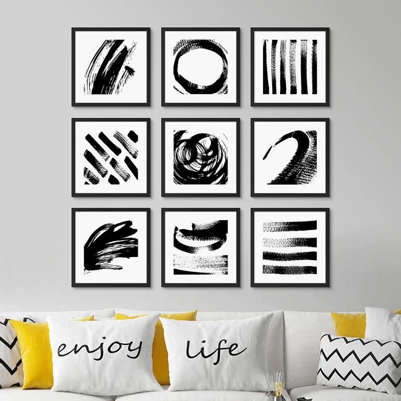 Abstract Shapes Illustrations Modern Art Minimal Boho Relax/Calm " 9 - Pieces